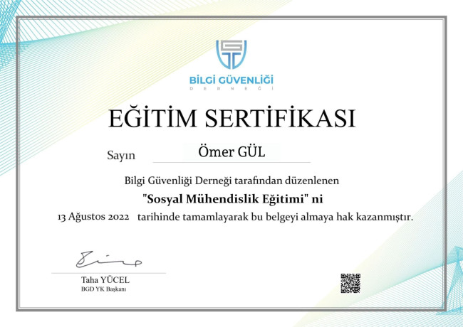 Sertifika örneği