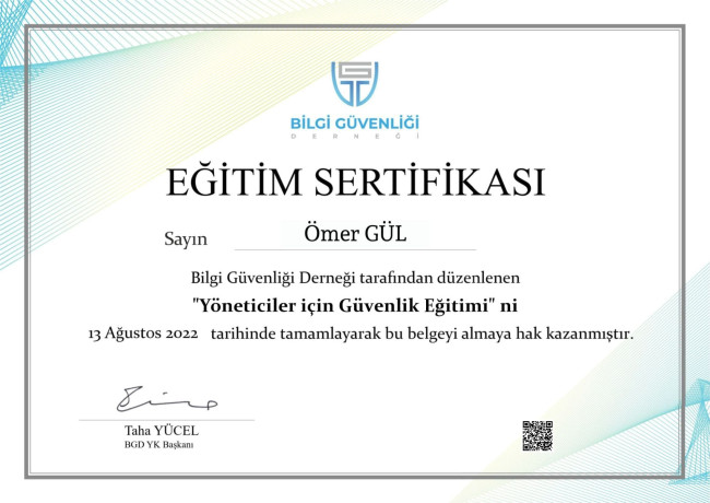 Sertifika örneği