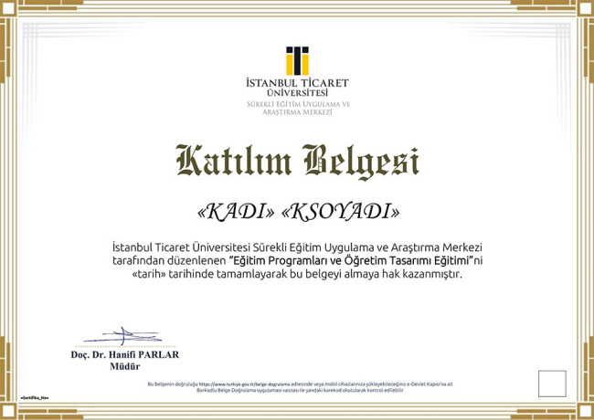 Sertifika örneği