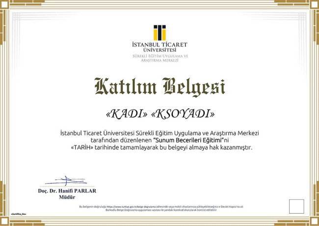 Sertifika örneği